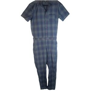 Romperjack Men's L Jumpsuit Romper Tartan Plaid Travel‎ Cruise Resort Coveralls